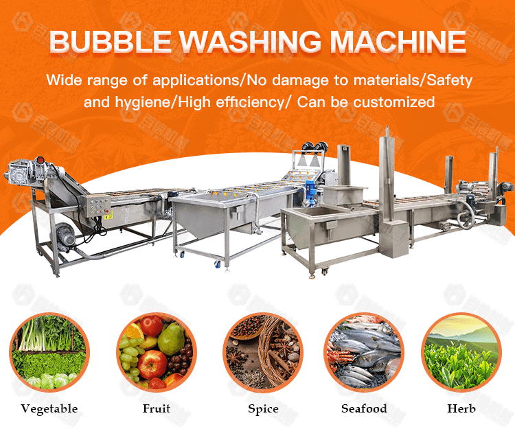 Industrial Bubble Type Fruit Vegetable Washing Machine for Sale